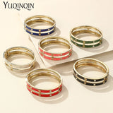 Crystal Open Bracelet Bangle for Women Stainless Steel Charm Zirconia Jewelry
