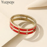 Crystal Open Bracelet Bangle for Women Stainless Steel Charm Zirconia Jewelry