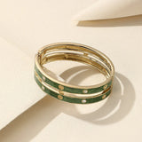 Crystal Open Bracelet Bangle for Women Stainless Steel Charm Zirconia Jewelry