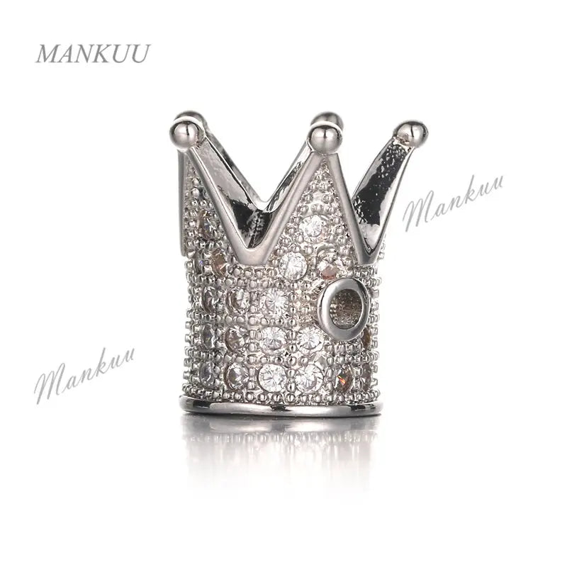 CZ Crown Charm Jewelry Findings Micro Pave Beads 10*11mm FC254