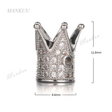 CZ Crown Charm Jewelry Findings Micro Pave Beads 10*11mm FC254