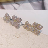 Flower Design CZ Engagement Ring for Women Wedding Dubai Bridal J2144