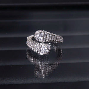 Cubic Zirconia Engagement Ring for Women Wedding Bridal Adjustable