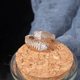 Cubic Zirconia Engagement Ring for Women Wedding Bridal Adjustable