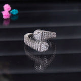 Cubic Zirconia Engagement Ring for Women Wedding Bridal Adjustable