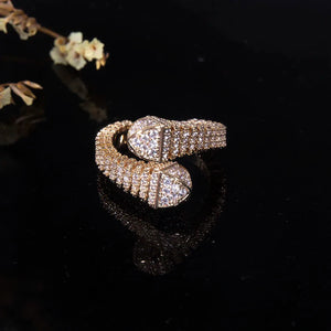 Cubic Zirconia Engagement Ring for Women Wedding Bridal Adjustable