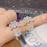 Cubic Zircon Engagement Ring for Women Wedding DUBAI Bridal Adjust Ring