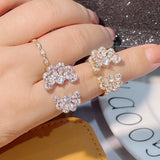 Cubic Zircon Engagement Ring for Women Wedding DUBAI Bridal Adjust Ring