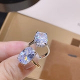 Ellipse CZ Engagement Finger Ring Women Wedding DUBAI Bridal J2125