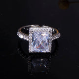Square Cubic Zircon Engagement Finger Rings For Women Wedding