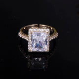 Square Cubic Zircon Engagement Finger Rings For Women Wedding