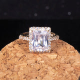 Square Cubic Zircon Engagement Finger Rings For Women Wedding