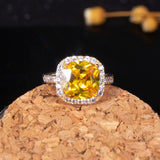 Square Cubic Zircon Engagement Ring for Women Wedding Bridal