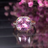 Square Cubic Zircon Engagement Ring for Women Wedding Bridal