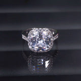Square Cubic Zircon Engagement Ring for Women Wedding Bridal
