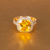 Square Cubic Zircon Engagement Ring for Women Wedding Bridal