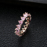 Colorful CZ Engagement Finger Rings For Women Wedding