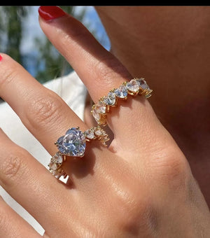 Colorful CZ Engagement Finger Rings For Women Wedding