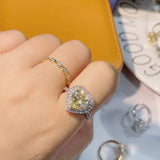 Colorful CZ Engagement Finger Rings For Women Wedding Bridal Adjust Ring