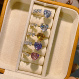 Heart CZ Engagement Ring For Women Wedding Bridal DUBAI Adjust Ring