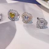 Heart CZ Engagement Ring for Women Dubai Bridal Wedding Adjust Ring