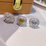 Heart CZ Engagement Ring for Women Dubai Bridal Wedding Adjust Ring