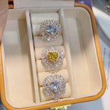 Heart CZ Engagement Ring for Women Dubai Bridal Wedding Adjust Ring