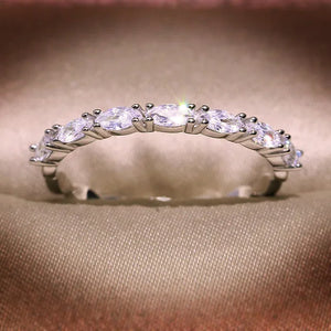 Women's Wedding Band with Cubic Zircon Stone Engagement Ring