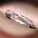 Women's Wedding Band with Cubic Zircon Stone Engagement Ring