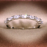 Women's Wedding Band with Cubic Zircon Stone Engagement Ring