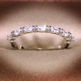 Women's Wedding Band with Cubic Zircon Stone Engagement Ring