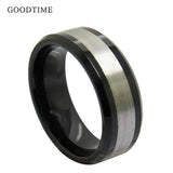 Men's Tungsten Carbide Ring Silver Frosted Wedding Jewelry