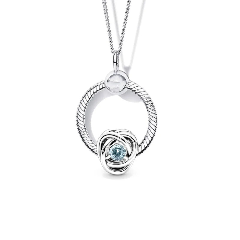 Eternity Circle Charm Necklace Set DIY Logo Jewelry Birthday Gift