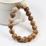 Natural Picture Stone Beads Bracelets Men Women Meditation Jewelry 6 8 10mm