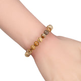 Natural Picture Stone Beads Bracelets Men Women Meditation Jewelry 6 8 10mm