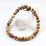 Natural Picture Stone Beads Bracelets Men Women Meditation Jewelry 6 8 10mm