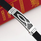 Men Leather Bracelet Stainless Steel Silicone Special Style