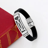 Men Leather Bracelet Stainless Steel Silicone Special Style