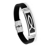 Men Leather Bracelet Stainless Steel Silicone Special Style