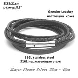 Men Leather Weave Bracelet Cowhide Rope Chain Bangle Jewelry