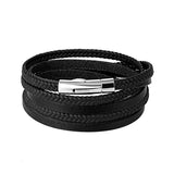 Men Leather Weave Bracelet Cowhide Rope Chain Bangle Jewelry