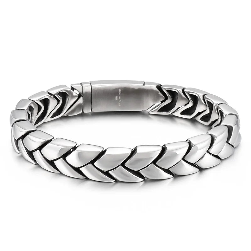 Men's 11mm Stainless Steel Bracelet Chain