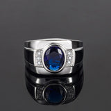 Men's 925 Silver CZ Gemstone Open Finger Ring Wedding Party Gift