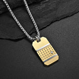 Men Tag Pendant Necklace Stainless Steel Collar Choker