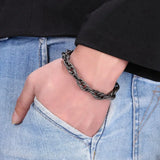 Men's Punk Chain Stainless Steel Bracelet Wristband