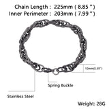 Men's Punk Chain Stainless Steel Bracelet Wristband