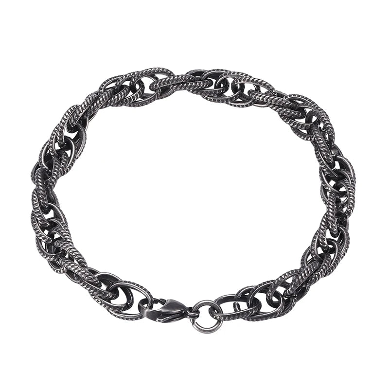 Men's Punk Chain Stainless Steel Bracelet Wristband