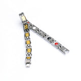 Men's Magnetic Hematite Stainless Steel Bracelet 4 Element Therapy Bangles