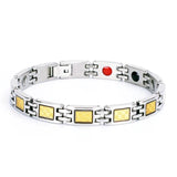 Men's Magnetic Hematite Stainless Steel Bracelet 4 Element Therapy Bangles