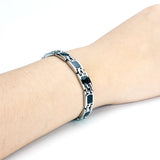 Men's Magnetic Hematite Stainless Steel Bracelet 4 Element Therapy Bangles
